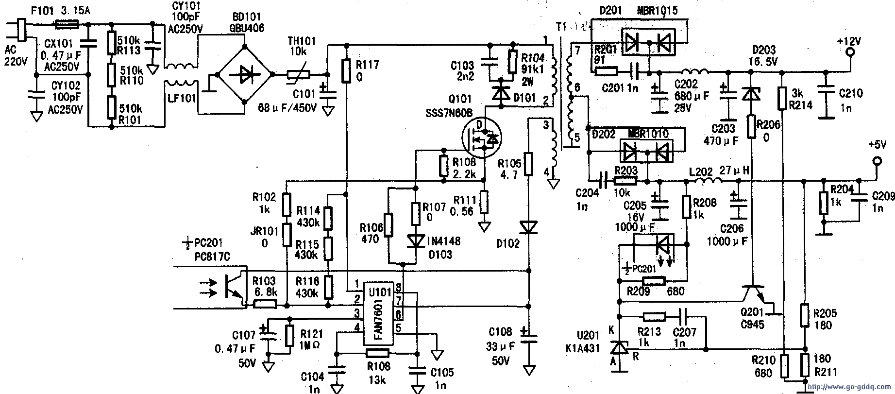 l1750sc2液晶显示器电源电路