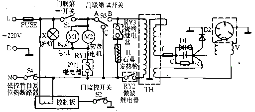 格兰仕750ps微波炉电原理图