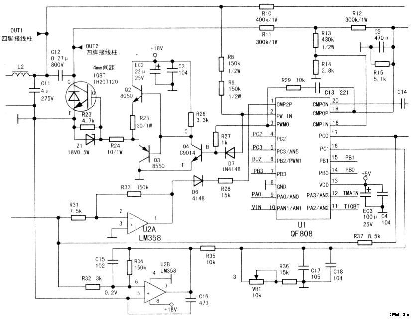 美的c19sh1980电磁炉上电开机放锅加热时出现断续加热