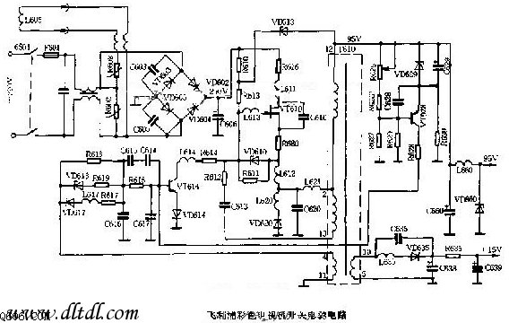 飞利浦彩色电视机开关电源电路图