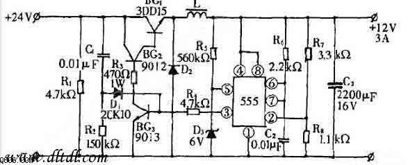 很实用的24v转12v开关电源电路图