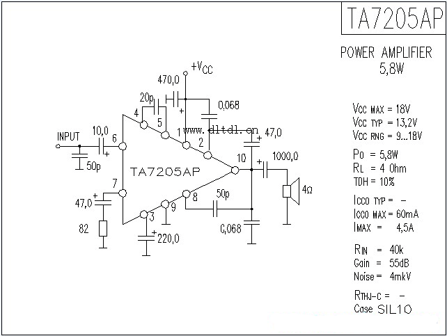 ta7205ap功放电路