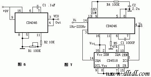 技术资料 电路图 基础电路 锁相环cd4046应用介绍 综上所述,cd4046