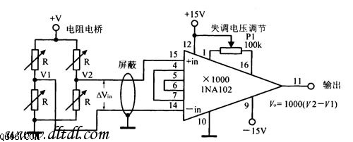 电阻电桥放大电路图