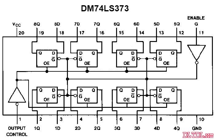 74ls373中文资料_74ls373功能引脚图及应用电路图