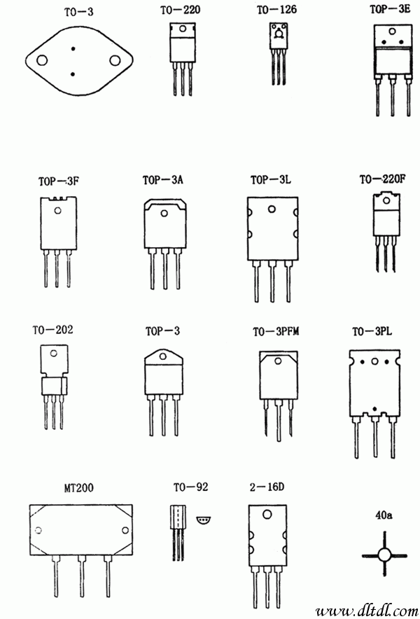 常用三极管封装图对照表
