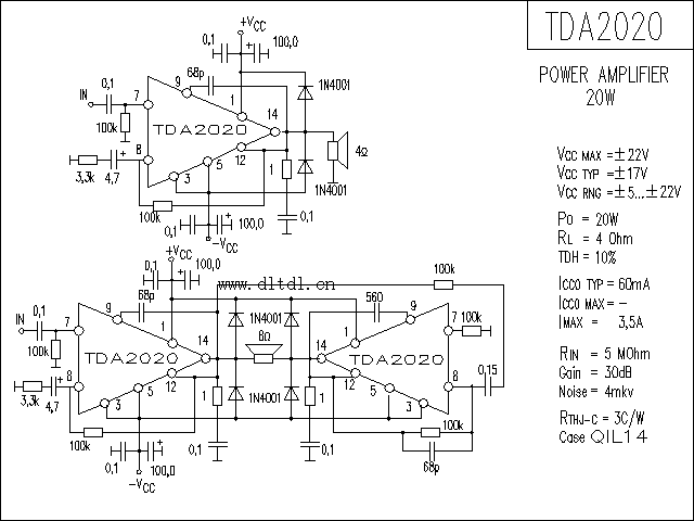 tda2020功放电路