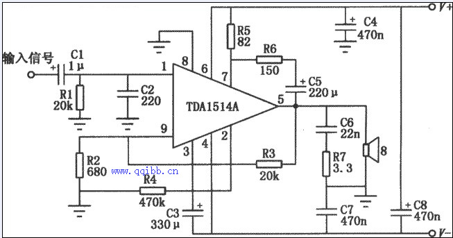tda1514a高保真功放典型应用电路