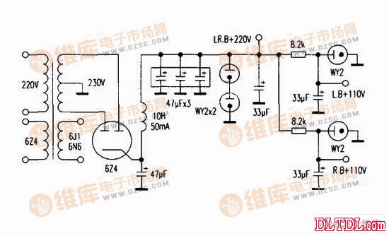 6j1制作srpp前级放大器电路图