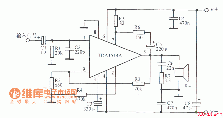 tdal514a典型应用电路图