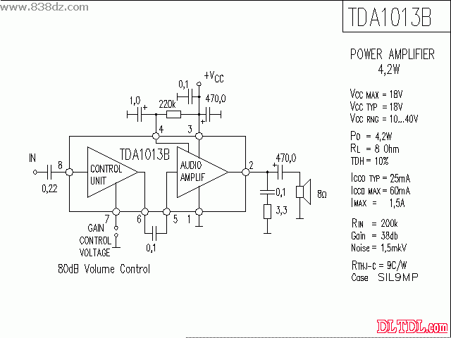 tda1013b功放电路图纸原理图