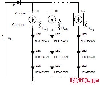 使用nsi45090jdt4g的led灯电路