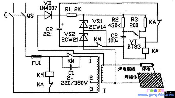 电焊机空载自停节电电路