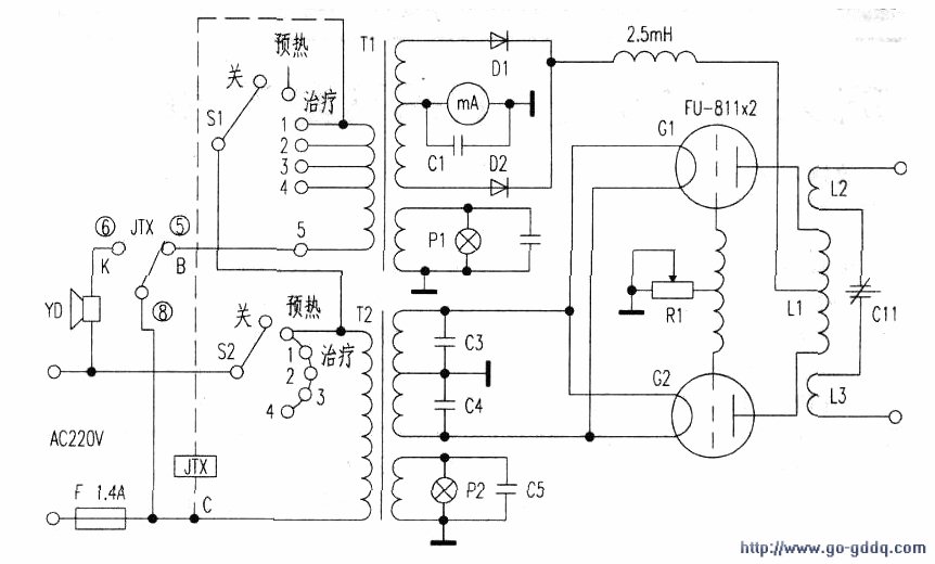 给cdb1超短波电疗机增加治疗定时功能