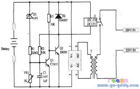 简单易制的12v蓄电池自动充电电路