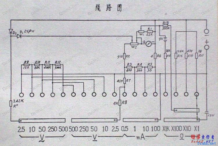 j0-411型万用表总电路