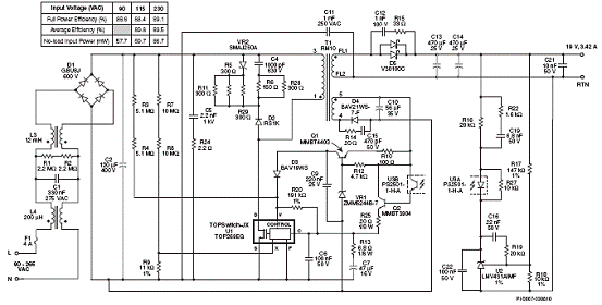 采用top266eg的30w 12v通用输入反激电源电路图27w lcd监视器电源设计