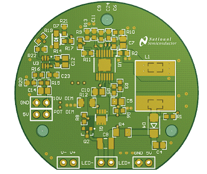 图6.rd-173   mr16 和par38 led灯参考设计pcb布局图