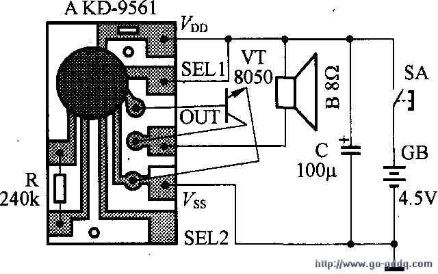 【互换 兼容】     kd9561 【用 途】     四声模拟声电路 【性能