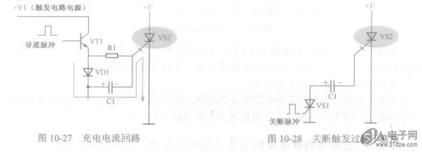 vs1导通后,相当于将电容cl左端接地,这样原先电容cl上充到的左正右负