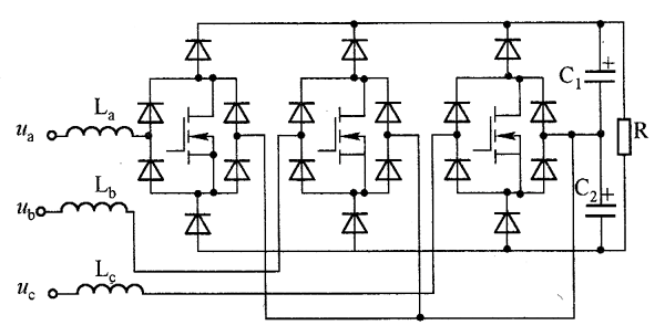 三相三开关三电平boostpfc转换器电路图