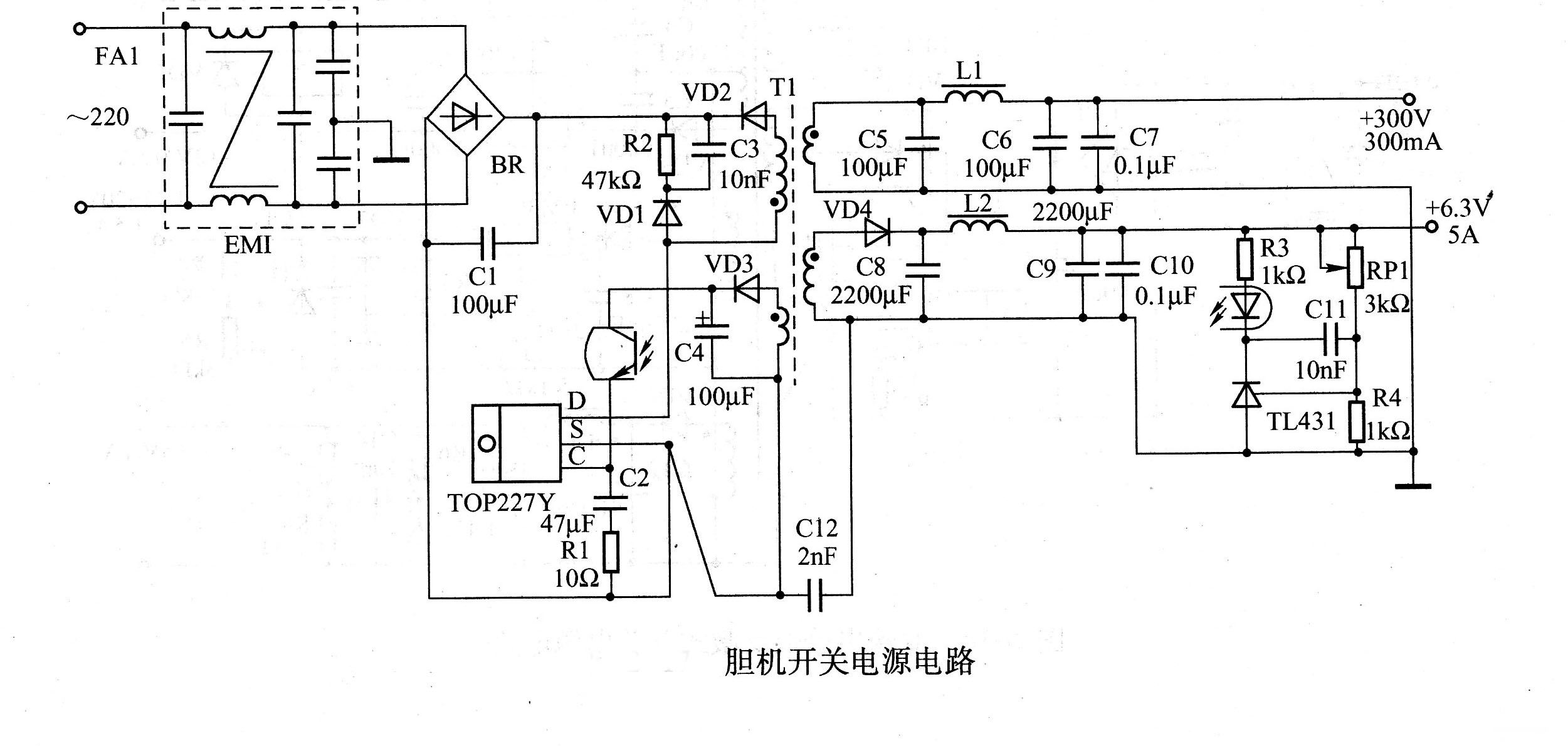 6N5P胆机电路图图片