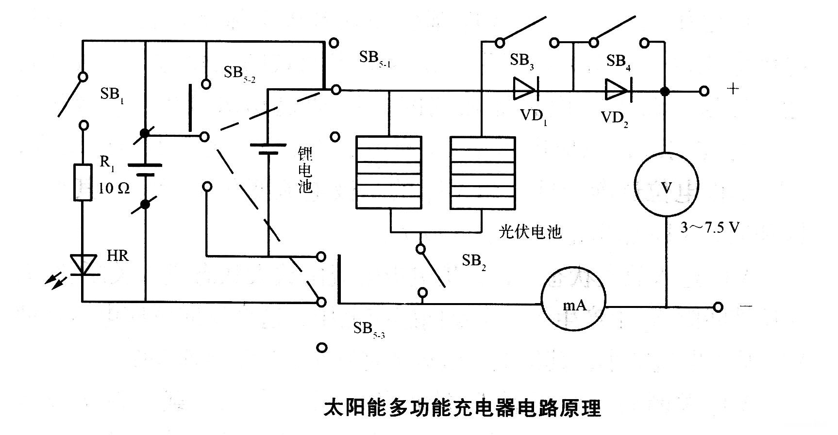 太陽能多功能充電器電路原理