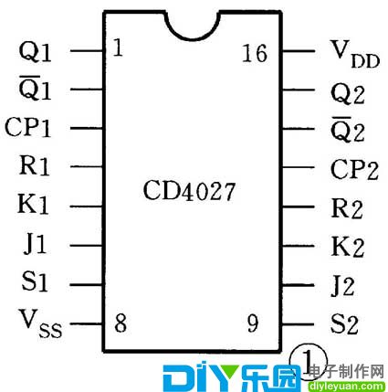 觸發器jk觸發器cd4027五路燈光控制器