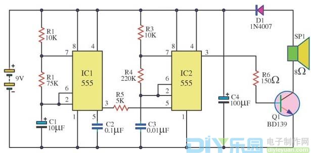 警笛發生器ne555