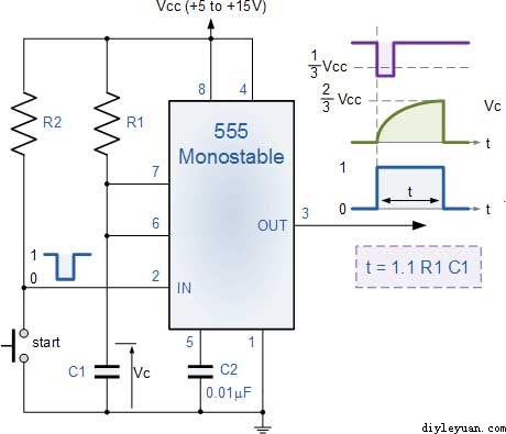 ne555單穩態電路