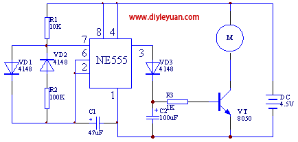 ne555模擬自然風電路