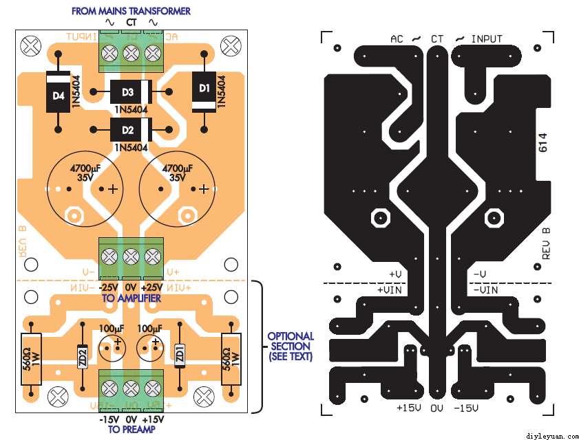 LM1875功放电源PCB图