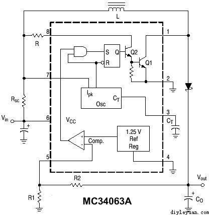 MC34063的升压电路图