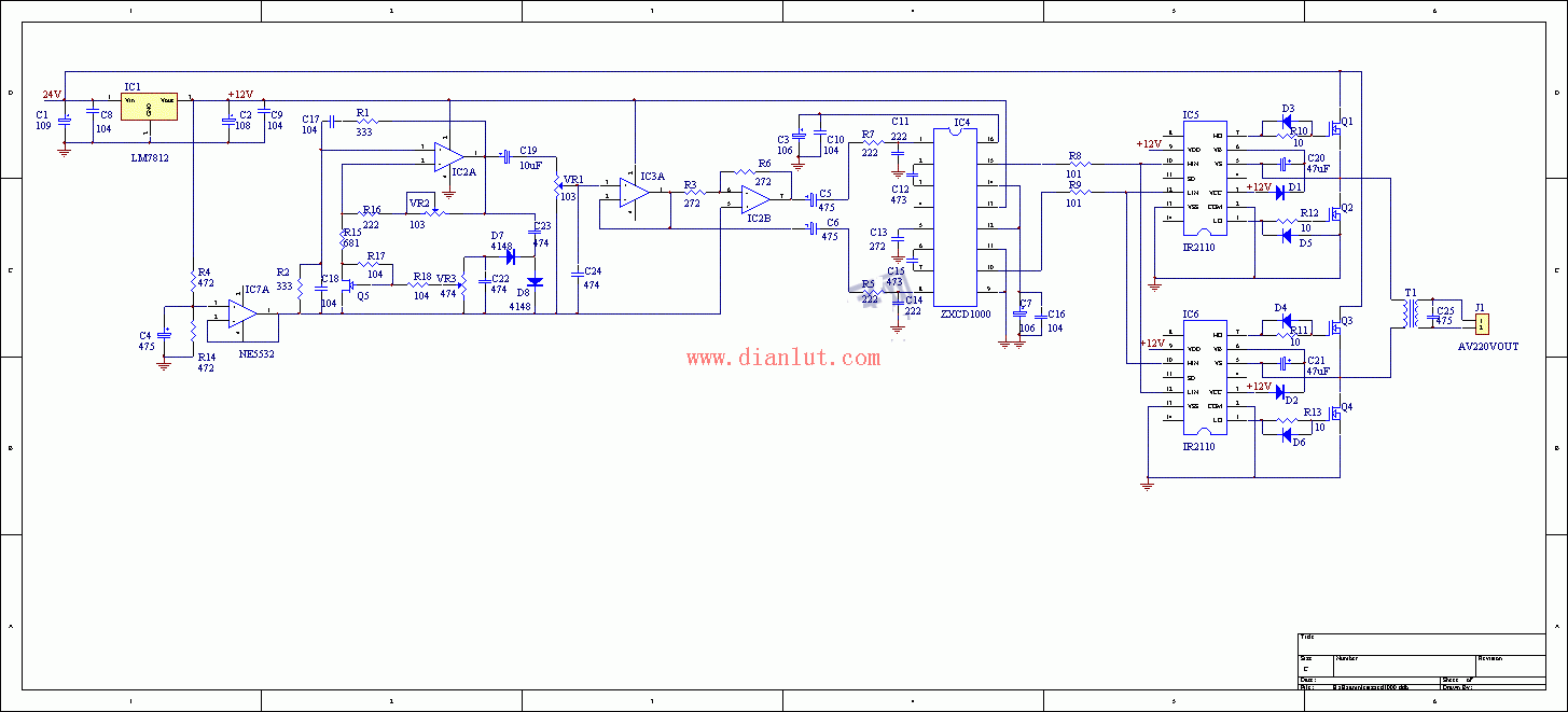 基於d類功放驅動的高保真純正弦波逆變器電路圖