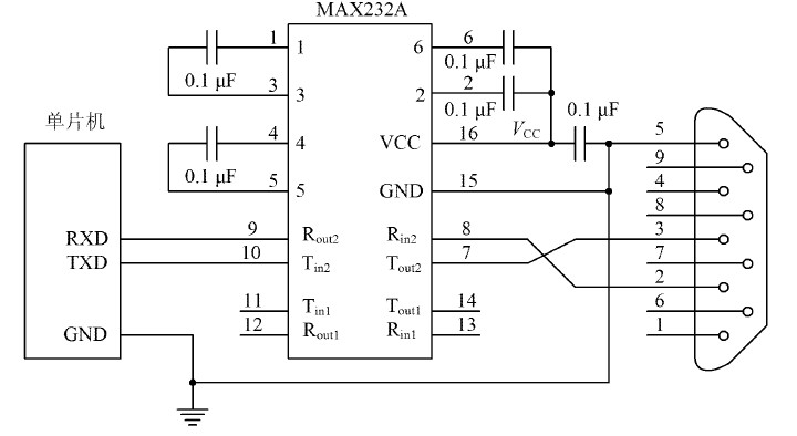 max232与单片机连接图图片