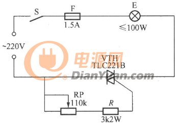 簡單的雙向可控硅調光燈電路