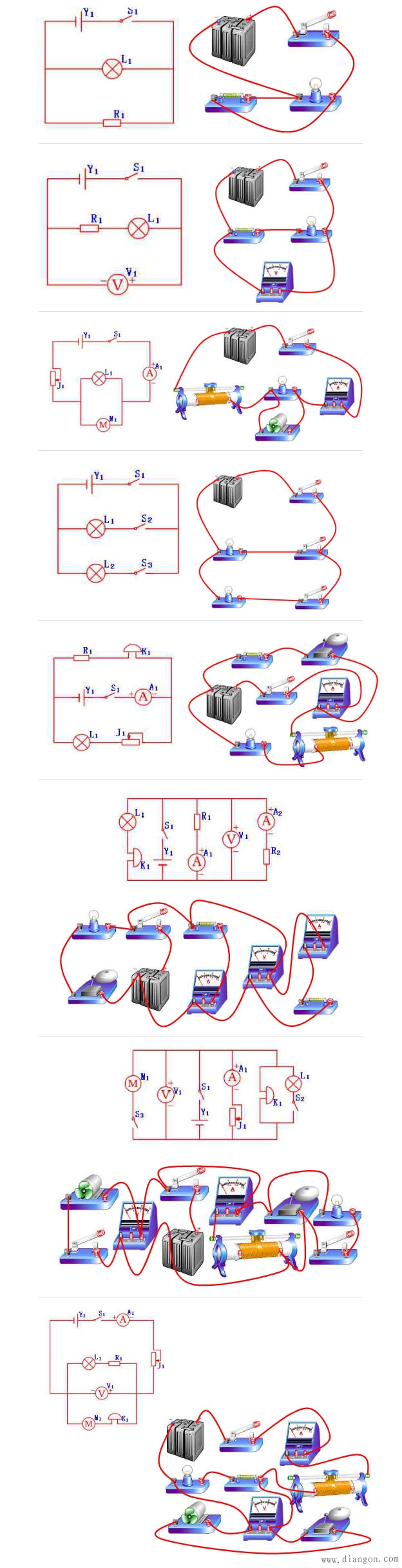 实物电路图的连接方法图片