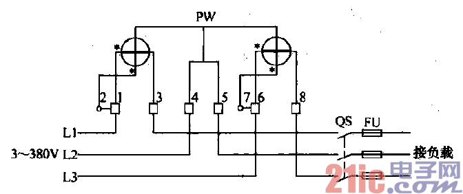 三相三线接线原理图图片
