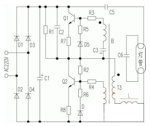 led日光灯内部电路图图片