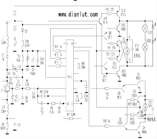 遙控玩具車的原理電路