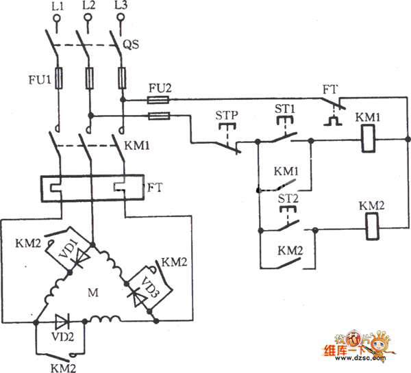三相高低速电机接线图图片