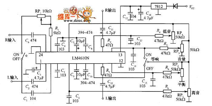 高品质音调均衡集戊电路