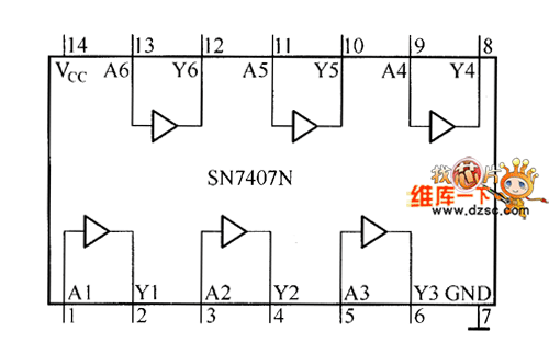 7407引脚图及功能图片