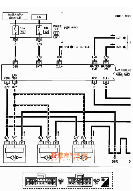 日产阳光远光灯线路图图片