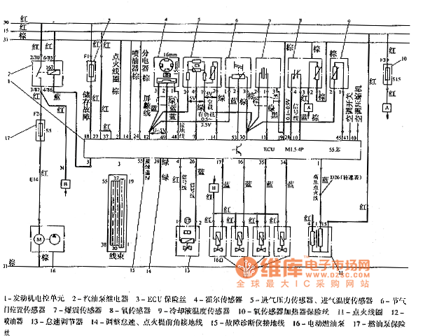 桑塔纳2000系列m154发动机电路图