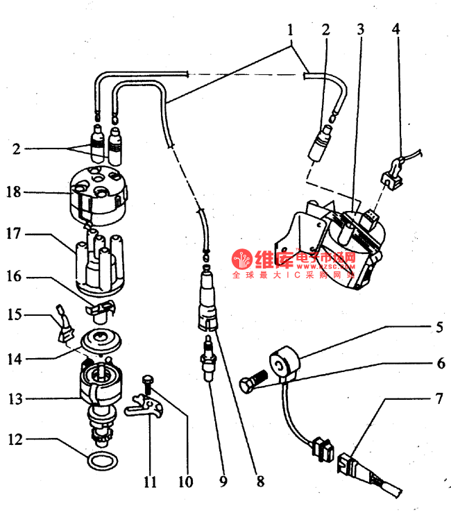 普桑点火线圈顺序图图片