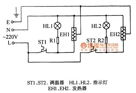 电炉子调温开关接线图图片