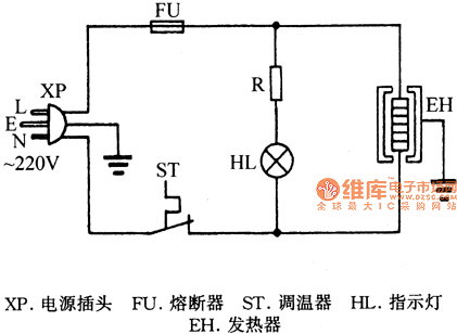 电热锅线路图图片