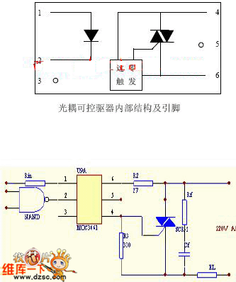 双向可控硅过零电压触发驱动电路图moc3040应用电路