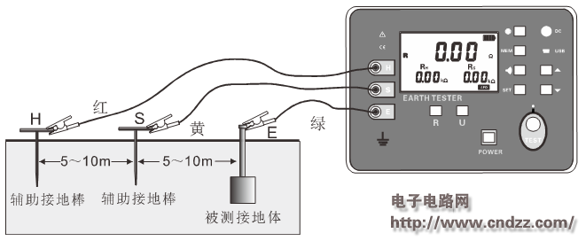 接地电阻测量接线图图片